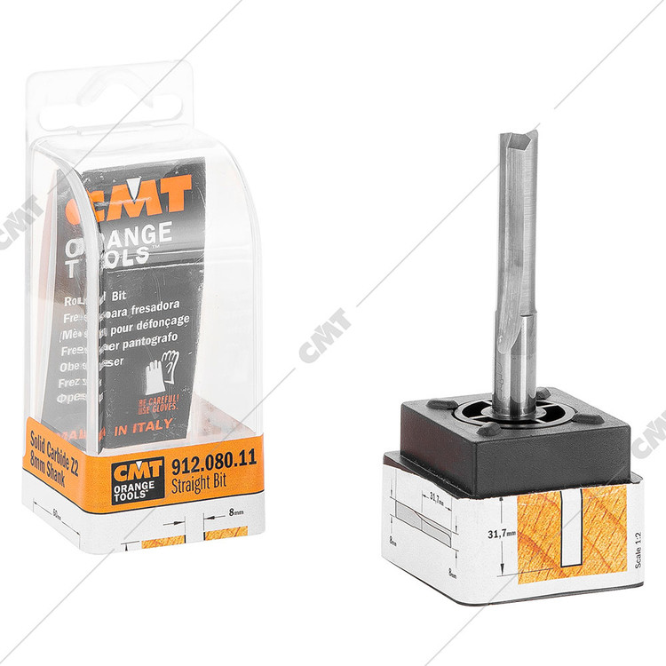 تیغ فرز شیارزن تمام الماسه قطر 8 کارگیر 31.7 CMT کد 912.080.11