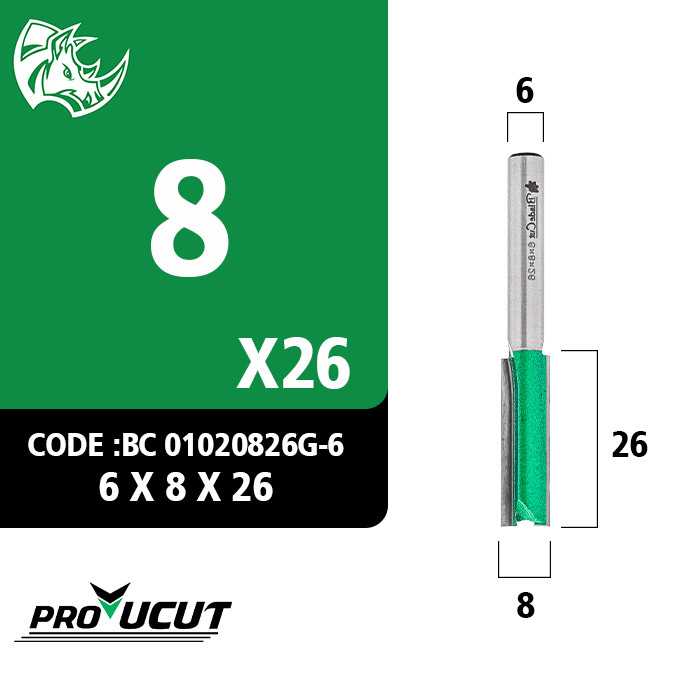 تیغ فرز شیارزن قطر 8 کارگیر 26 ProUCUT کد BC01020826g6