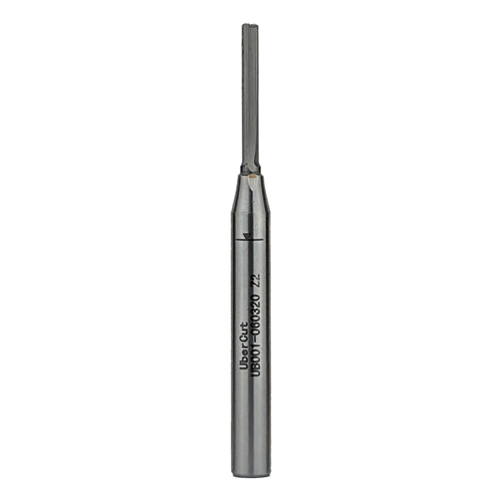 تیغ فرز شیارزن تمام الماس قطر 3 کارگیر 20 UberCUT کد UB001-060320 پایه استیل شافت 6