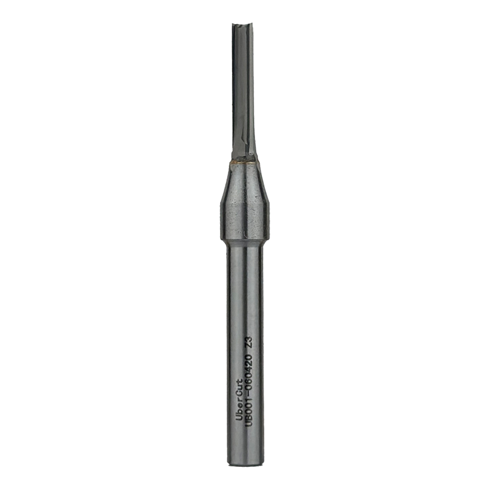 تیغ فرز شیارزن تمام الماس سه پر قطر 4 کارگیر 20 UberCUT کد UB001-060420 پایه استیل شافت 6