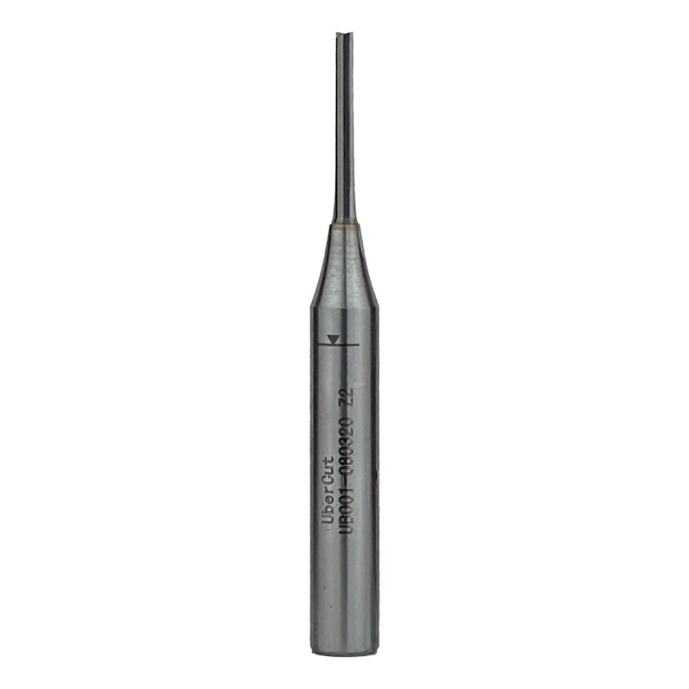 تیغ فرز شیارزن تمام الماس قطر 3 کارگیر 20 UberCUT کد UB001-080320 پایه استیل شافت 8