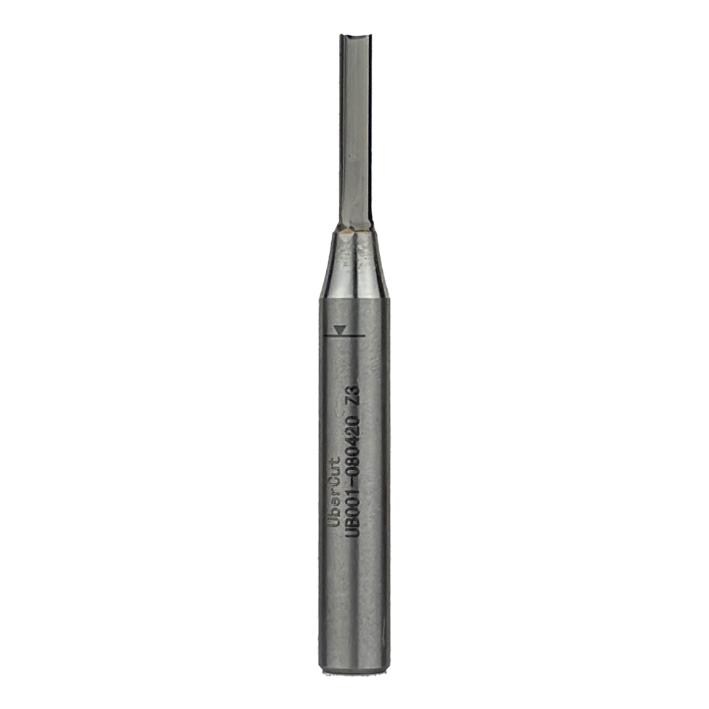 تیغ فرز شیارزن تمام الماس سه پر قطر 4 کارگیر 20 UberCUT کد UB001-080420 پایه استیل شافت 8